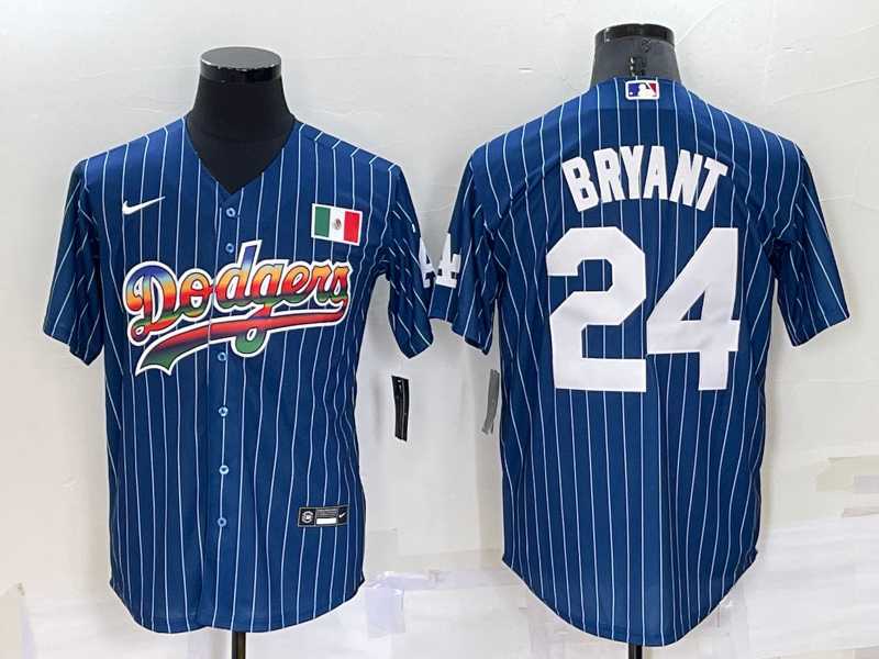 Los Angeles Dodgers #24 Kobe Bryant Rainbow Blue Red Pinstripe Mexico Cool Base Nike Jersey,We sell and wholesale Los Angeles Dodgers #24 Kobe Bryant Rainbow Blue Red Pinstripe Mexico Cool Base Nike Jersey on line form chian!
